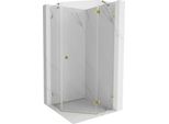 Mexen Lunar Cabina Doccia Pentagonale Battente Destra 80 X 80 Cm, Trasparente, Dorata - 831-080P-080L-50-00-P