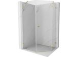 Mexen Lunar Cabina Doccia Pentagonale Destra A Battente 80 X 90 Cm, Trasparente, Oro - 831-080P-090L-50-00-P