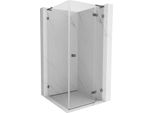 Mexen Lunar L Cabina Doccia A Battente Destra 70 X 70 Cm, Trasparente, Grigio Canna Di Fucile Spazzolato - 834L-070-070-66-00-P