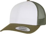 Flexfit By Yupoong Retro Trucker Baseball Cap RW7565 (Taglia Unica) (Verde Muschio/Bianco/Oliva)