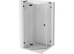 Mexen Lunar L Cabina Doccia Pentagonale A Battente Sinistra 80 X 80 Cm, Trasparente, Nero - 831L-080L-080P-70-00-L