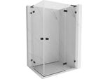 Mexen Lunar L Duo Cabina Doccia A Battente Destra 120 X 90 Cm, Trasparente, Nera - 834L-120P-090L-70-00