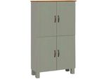 Midischrank Home Affaire "Rodby", GrüN (Salbei GrüN, Honig), B:75Cm H:130Cm T:30Cm, Massivholz, SchräNke, Midischrank, Fsc-Zertifiziertes Massivholz, Breite 75Cm, HöHe 130Cm
