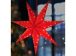 Brubaker Stella Di Natale Appesa Con Presa E14 - Set Di Stelle Di Carta Da 60 Cm Con Cavo Da 3,5 M, Rosso