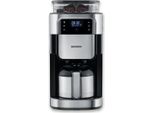 SEVERIN Filterkaffeemaschine mit Edelstahl-Mahlwerk und Thermokanne KA 4814 aus Edelstahl, gebürstetschwarzsilber Kaffeemaschine Filterkaffee Kaffeezubereiter Filterkaffeemaschine Kaffeemaschine Mit Thermoskanne