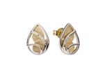 Paar Ohrstecker Jobo "Ohrringe Goldohrringe Tropfen 13 Mm", Gelbgold 585, Ohrringe, Damen, Si = Kleine EinschlüSse, Diamanten Gelbgold 585 WeißGold 585, Diamanten, Gelbgold 585, WeißGold 585, 585 Gold Bicolor Mit 8 Diamanten
