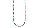 Edelstahlkette Bruno Banani "Schmuck Geschenk Steinkette Mit Farbigem HäMatit", Edelstahlfarben, Blau, Gelb, Rot, Lila, GrüN, Halsketten, Damen, Edelstahl, L: 49 B: 3Mm, Edelstahlkette, Mit HäMatit, B:3Mm