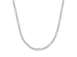 Edelstahlkette Copenhagen Studios "Schmuck Geschenk Halskette Glittery Cuban", Silber (Edelstahlfarben, Kristallweß), Halsketten, Damen, Edelstahl, L: 45 B: 1,5Mm, Edelstahlkette, Mit Strassstein, B:1,5Mm