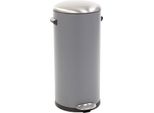 Eko - Pattumiera A Pedale Belle Deluxe 30 Litri - Plastica D'acciaio - Grigio, Sabbiato