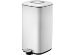 Eko - Portarifiuti A Pedale Regent 20 Litri - Acciaio Inox Plastica - Bianco