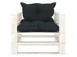 Syfax™ Poltrona Da Giardino Pallet Con Cuscini Antracite In Legno
