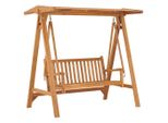 Vidaxl Dondolo Hollywood Con Cuscino Tortora 170 Cm In Legno Massiccio Di Teak