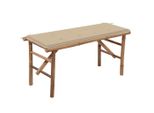 Panchina Da Giardino Pieghevole Con Cuscino In Bambù Da 118 Cm