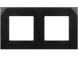 Pannello Con Cornice In Vetro A 2 Pieghe 157X86 Mm Per Presa Di Corrente Presa Di Corrente A Parete Modulare Presa Di Corrente A Incasso Scatola Di Installazione A Incasso Per Presa Di Corrente (Cornice In Vetro A 2 Pieghe Per Presa Di Corrente, Nera)