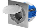Presa Da Incasso In Acciaio Inox I Presa A Pavimento IP44 Con Coperchio A Cerniera