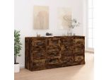Vidaxl Credenze 2 Pz. Materiale A Base Di Legno Di Quercia Fumé