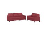 Syfax™ Set Di Divani 2 Pz Con Cuscini Rosso Vino In Pelle Finta