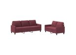 Vidaxl Set Divano 2 Pezzi Con Cuscini In Tessuto Rosso Vino