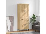 2025 Vetrinetta Moderna A Ripiani In Rovere Sonoma 69,5X34X180 Cm Materiale A Base Di Legno - Cassettiere,Design 2570804 2Parti