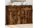Vidaxl Credenze 2 Pz. Rovere Fumé 60X30X84 Cm Materiale A Base Di Legno
