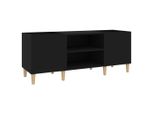 Syfax™ Mobile Porta Dischi Nero 121X38X48 Cm In Legno Multistrato