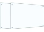 Vidaxl Alzatina Da Cucina 2 Pz. Vetro Temperato Trasparente 80X50 Cm