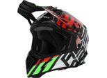 Casco Da Motocross Acerbis Steel Carbon, Nero/Verde/Rosso, Xl (61/62)