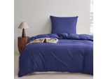 Mr&Hm Set Di Biancheria Da Letto In Microfibra 135X200 Cm 80X80 Cm Blu Navy