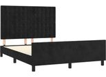 Vidaxl Struttura Letto Senza Materasso Nero 140X190 Cm Velluto