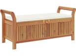 Panchina Da Giardino Con Cuscini 126 Cm In Legno Massiccio Di Acacia