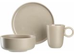 Leonardo Geschirr Set Roma, 6-Tlg., Geschirrset, Teller, Schale, Tasse, Beige, 026367
