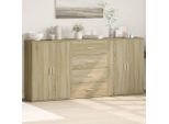 Vidaxl Credenze 3 Pezzi Rovere Sonoma 60X31X84 Cm Materiale A Base Di Legno
