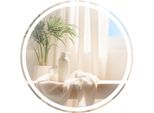 Costway 60 X 60 Cm Specchio Da Bagno A Led, Specchio Rotondo A Parete Con Illuminazione Dimmerabile A 3 Colori, Interruttore A Sfioramento, Antiappannamento