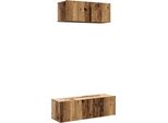 Syfax™ Set Mobile Tv 2 Pz Montato A Parete Legno Antico In Truciolato