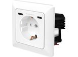 Logilink PA0331 Presa Da Incasso Logilink, 1X Cee 7/3, 2X USB-C, Pd, Bianco