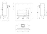 Inserto Camino In Acciaio Kratki Nadia 14 Kw Ø 200 Con Porta Scorrevole Pannellata Nera