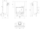 Inserto Camino In Acciaio Kratki Nadia 10 Kw Ø 200 Con Porta Scorrevole Pannellata Nera