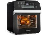 Klarstein AeroVital Cube - Heißluftfritteuse, Heißluftgarer, Airfryer ohne Öl, 50 bis 220 °C, Heissluftfriteuse mit 1600 Watt, 12 Liter Volumen, Timer, 13 Programme, schwarz
