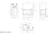 Inserto Per Caminetto Kratki Nadia Sinistro 14 Kw Ø 200 Con Porta Scorrevole Pannellatura Nera