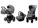 BabyLux® Color Lux | 3in1 Kinderwagen Set | Grey Flex | Kombikinderwagen | Kinderwagenset | Bugg