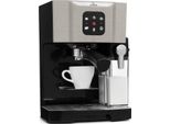 Klarstein 1,4 L Siebträgermaschine für 2 Tasse Kaffee, Mini Espressomaschine mit Milchschäumer, 20 Bar Siebträger Kaffeemaschine Klein, Gute Espresso Kaffeemaschine, Edelstahl-Espressomaschinen 1450 W