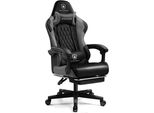 Gtplayer Sedia Da Gioco, Sedia Da Ufficio Ergonomica Con Poggiapiedi, Poltrona Da Gioco 150 Kg Di Portata, Poggiatesta E Supporto Lombare Grigio