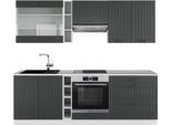 Vicco Cucina Componibile Fame-Line, 235 Cm , Pt Marmo, Antracite Casa Di Campagna/Bianco