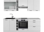 Vicco Cucina Componibile Fame-Line, 235 Cm , Pt Marmo, Casa Di Campagna Bianca/Bianco
