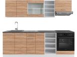 Vicco Cucina Componibile R-Line, 240 Cm , Pt Antracite, Sonoma/Bianco/Bianco