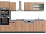 Vicco Cucina Componibile R-Line, 300 Cm Con Armadio Alto, Pt Marmo, Quercia Dorata/Antracite
