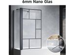 Sonni Attacco Per Vasca Pieghevole Nero 80X140Cm Nano Vetro Esg 6Mm Cabina Doccia Per Vasche Da Bagno - Design A Traliccio, Con Pannello Laterale 70X140 Cm