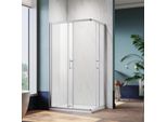 Cabina Doccia Angolare 100X90X195Cm Cabina Doccia A Doppia Porta Scorrevole In Vetro Temperato Di Sicurezza Da 5 Mm
