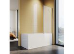 Schermo Doccia Per Vasca Sonni, Vetro Temperato Di Sicurezza Con Nano Rivestimento, 120X140 Cm, Per Bagno, Pieghevole