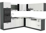 Vicco Cucina Angolare Completa R-Line, 237 X 247 Cm , Pt Marmo, Bianco Casa Di Campagna/Antracite